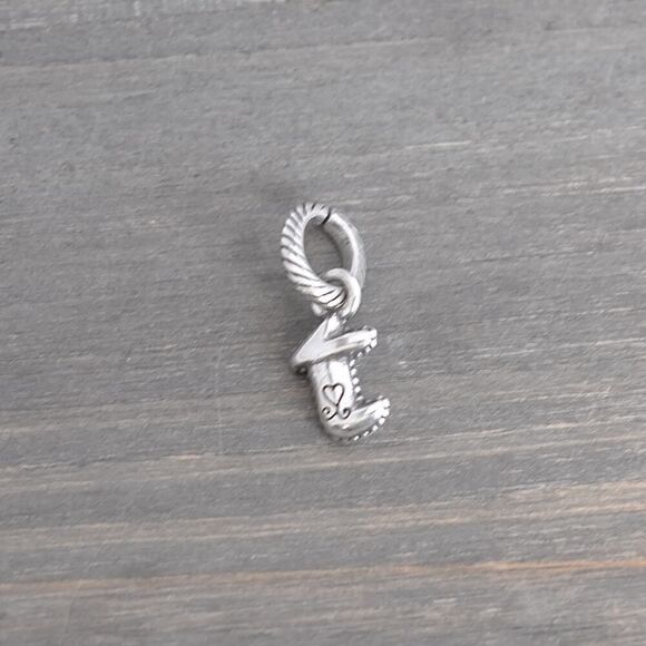 Brighton ABC Letter "t" Dangle Charm Silver Plated Cursive Monogram Alphabet - Picture 2 of 3